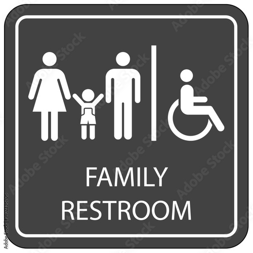 Restroom sign family