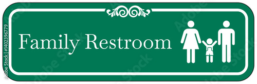 Restroom sign family