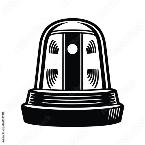 Intruder alarm emergency notification icon silhouette vector with white background