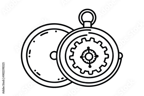 a pocket watch with gears exposed           
