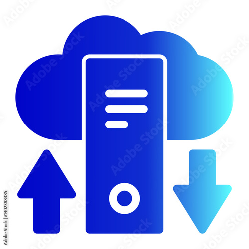 Cloud Icon Solid Gradient Style for Efficiency Pack Icon Themes