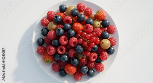 Wallpaper Mural top view fresh berries isolated on white background. Torontodigital.ca