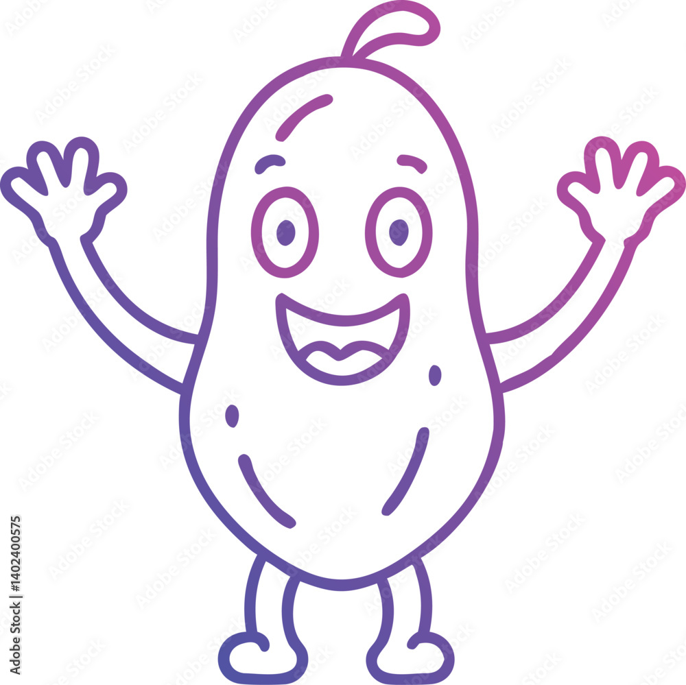Obraz premium Happy potato cartoon illustration