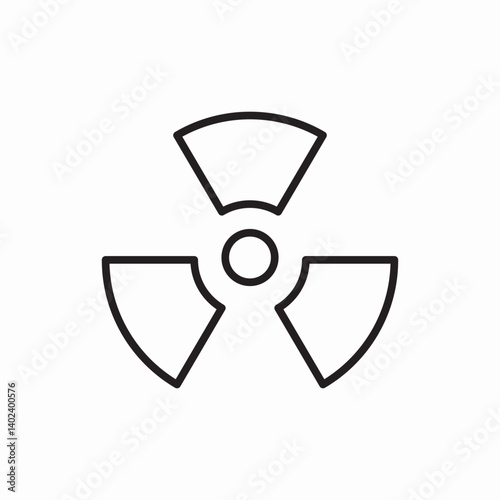 Nuclear radiation warning icon vector sign