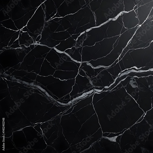 Black Marble Texture with White Veins