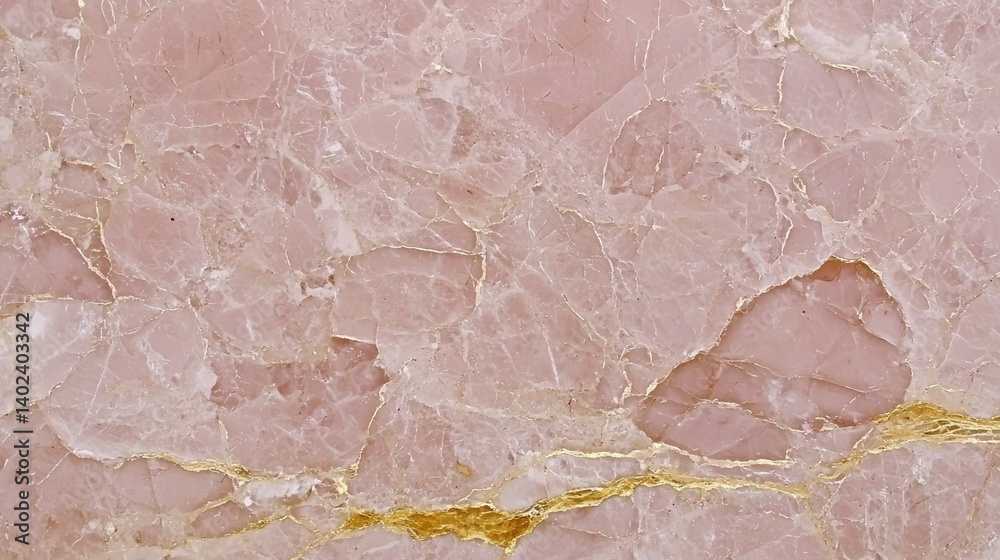 Fototapeta premium Elegant pink marble surface with golden veins