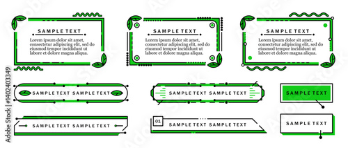 Set of frame ideas with dots, monochrome/open path available, editable/embellishable, frame, title, material, illustration, vector, design, title