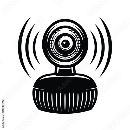 Motion sensor alarm icon outline silhouette vector with white background
