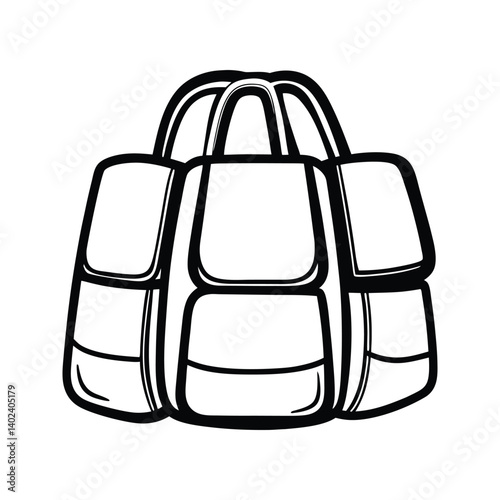 Multi bag icon silhouette vector with clean lines and white background