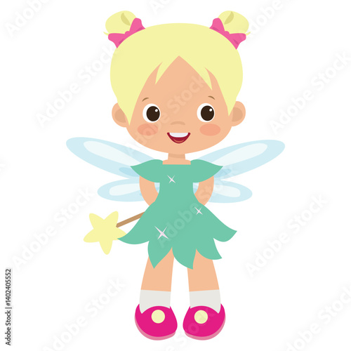 Cute little  garden fairy  vector cartoon illustration