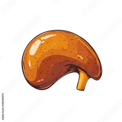 Detailed Illustration of a Human Liver Organ in Brown and Orange Hues