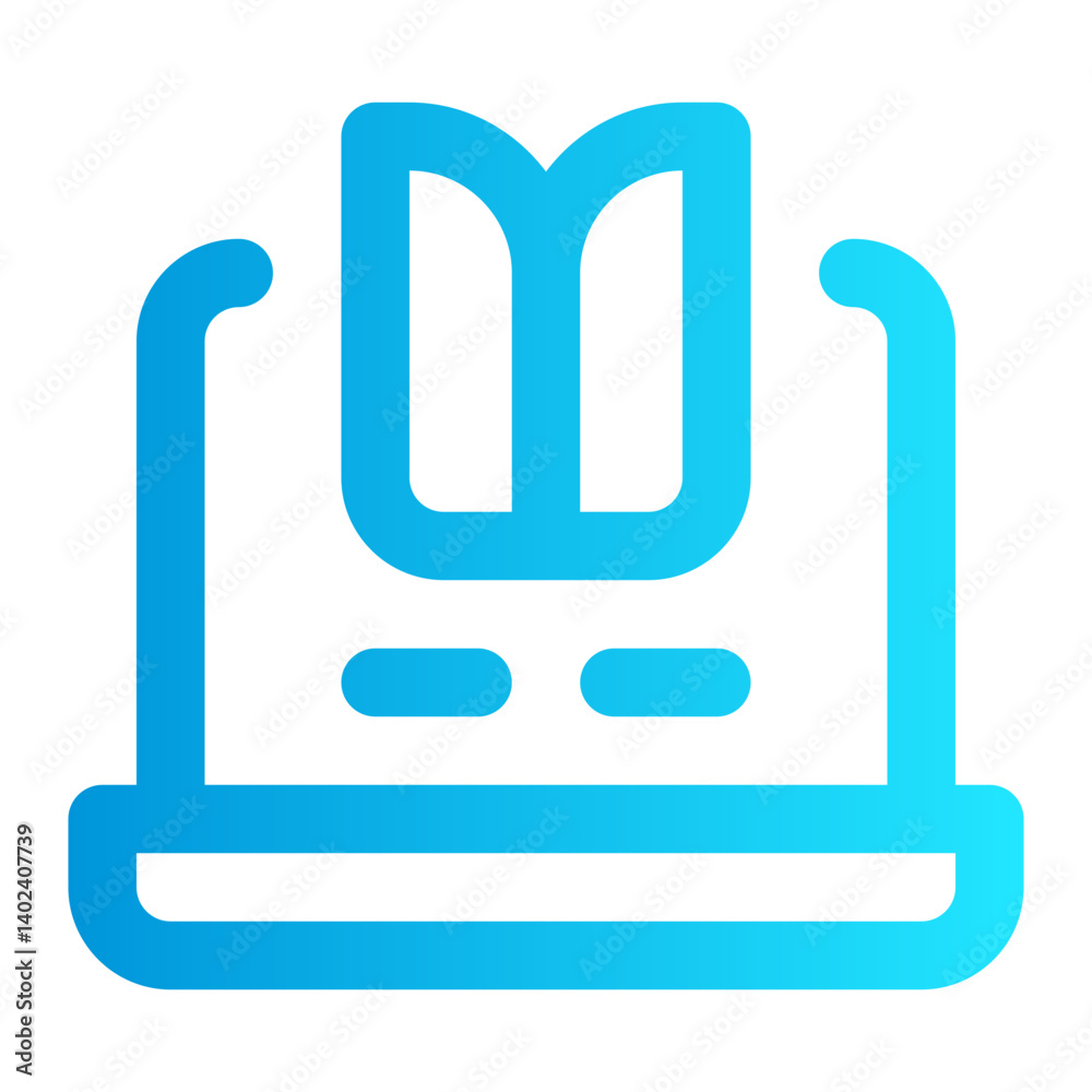 icon online learning with style gradient icon online learning with style gradient
