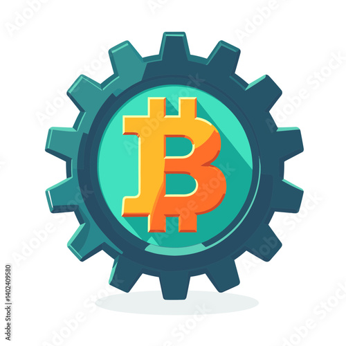 Bitcoin Gear Mechanism Illustration