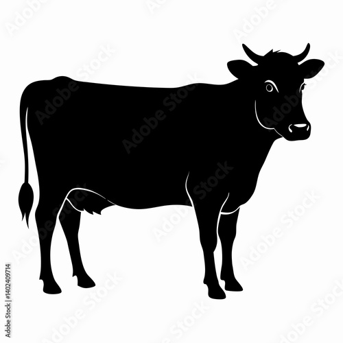  Black Cow Silhouette Illustration