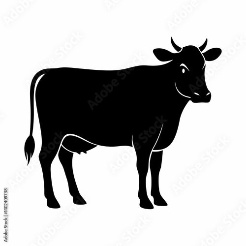  Black Cow Silhouette Illustration