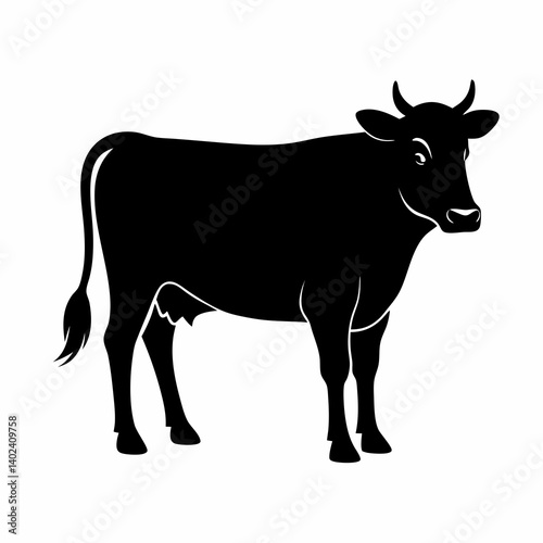  Black Cow Silhouette Illustration