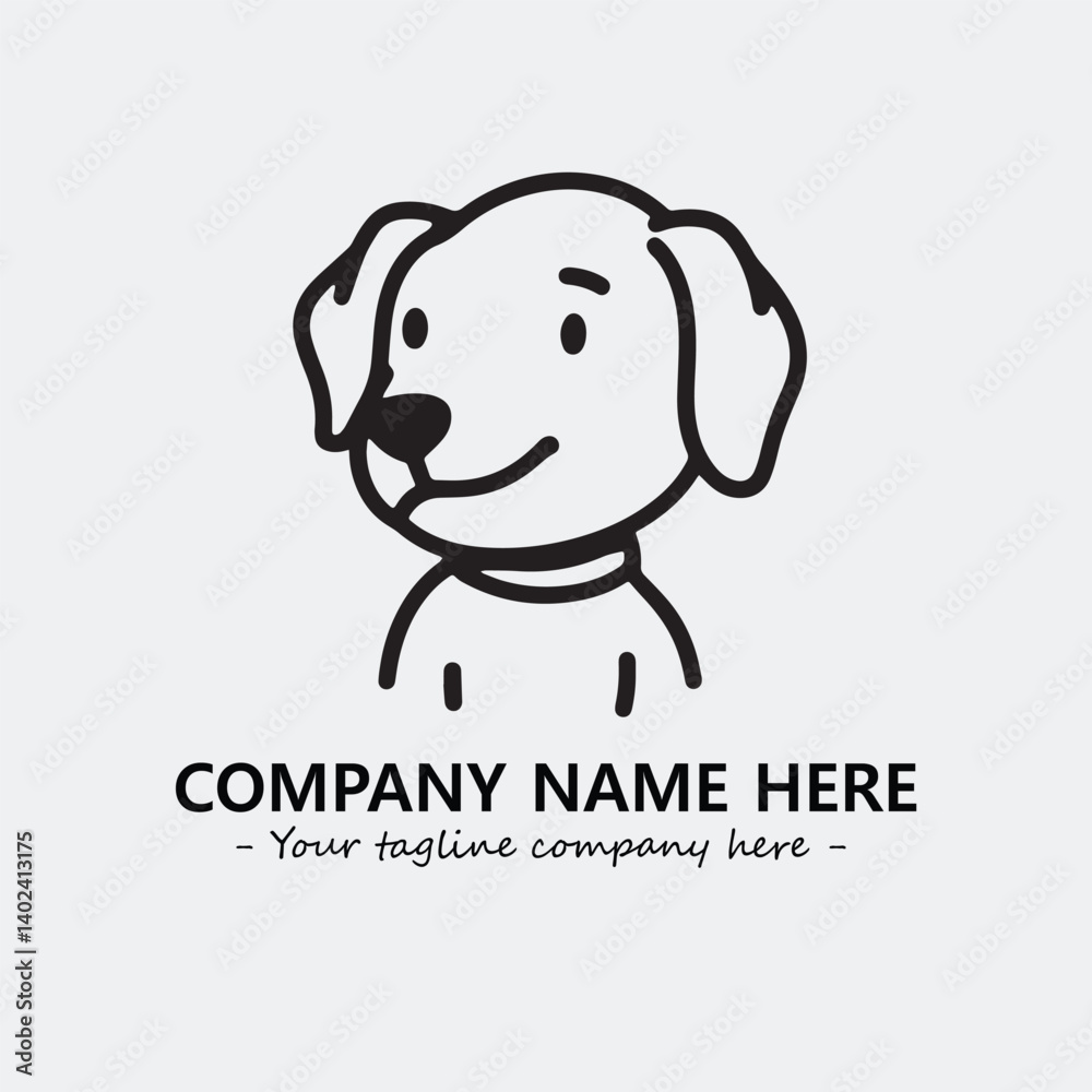Fototapeta premium Dog illustration black and white for logo company vector image 