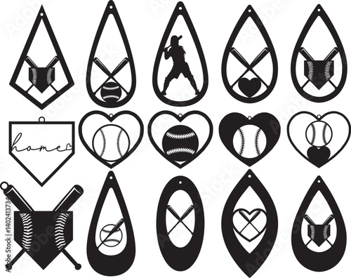 Baseball Earrings Cut Files, Softball Earrings, Sport Earrings