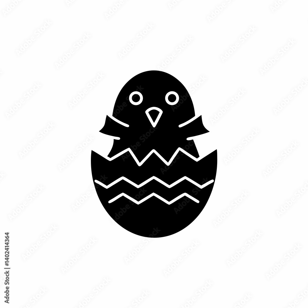 Fototapeta premium creative details Chick Hatching Icon Vector Illustration