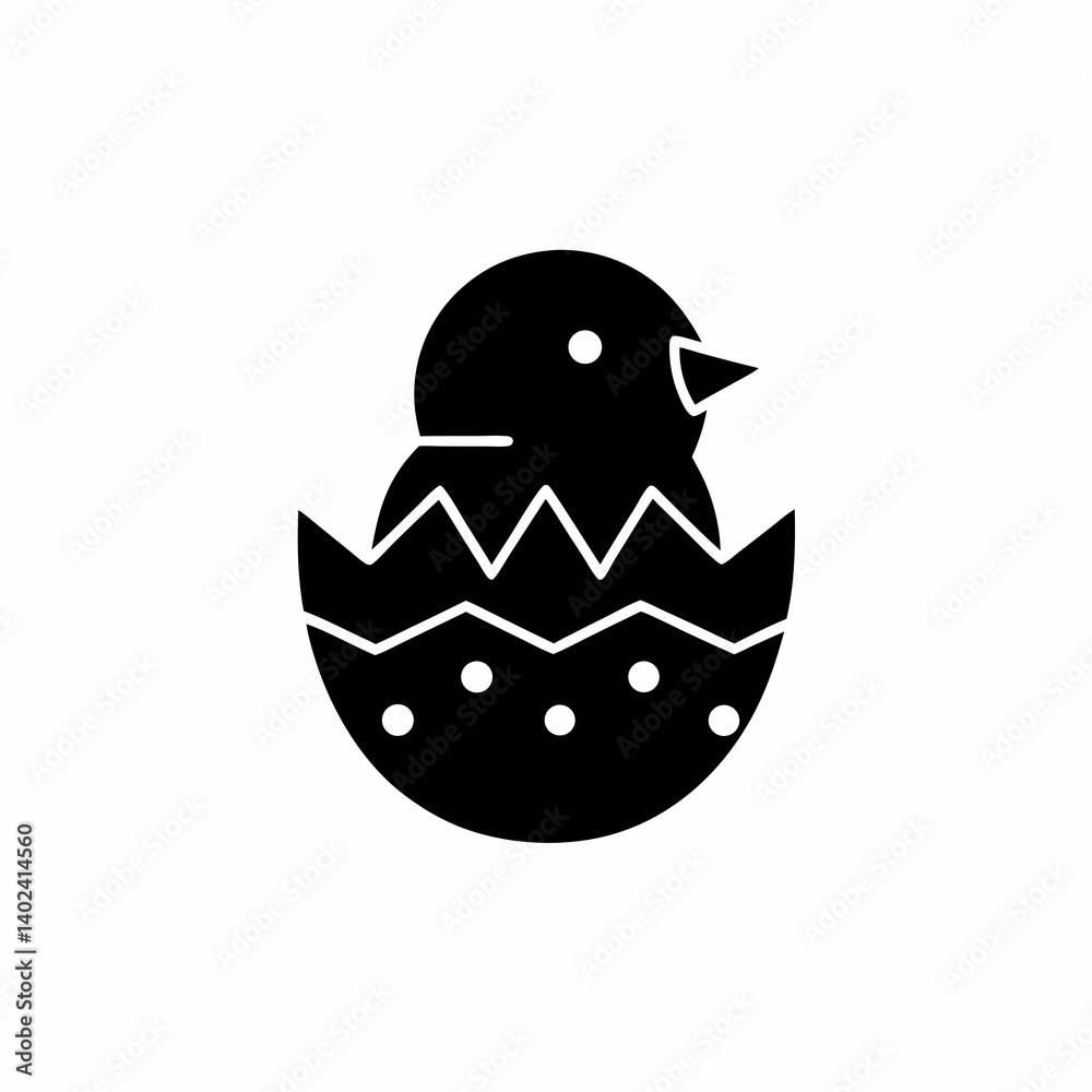 Obraz premium creative details Chick Hatching Icon Vector Illustration