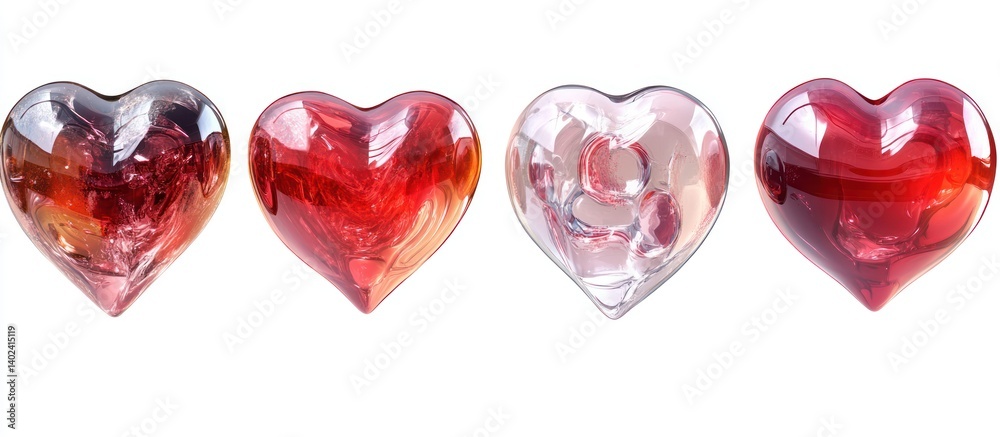 Abstract Hearts, Multiple Colors, Isolated Background. Possible Use Stock Photo Abstract Hearts, Multiple Colors, Isolated Background. Possible Use Stock Photo
