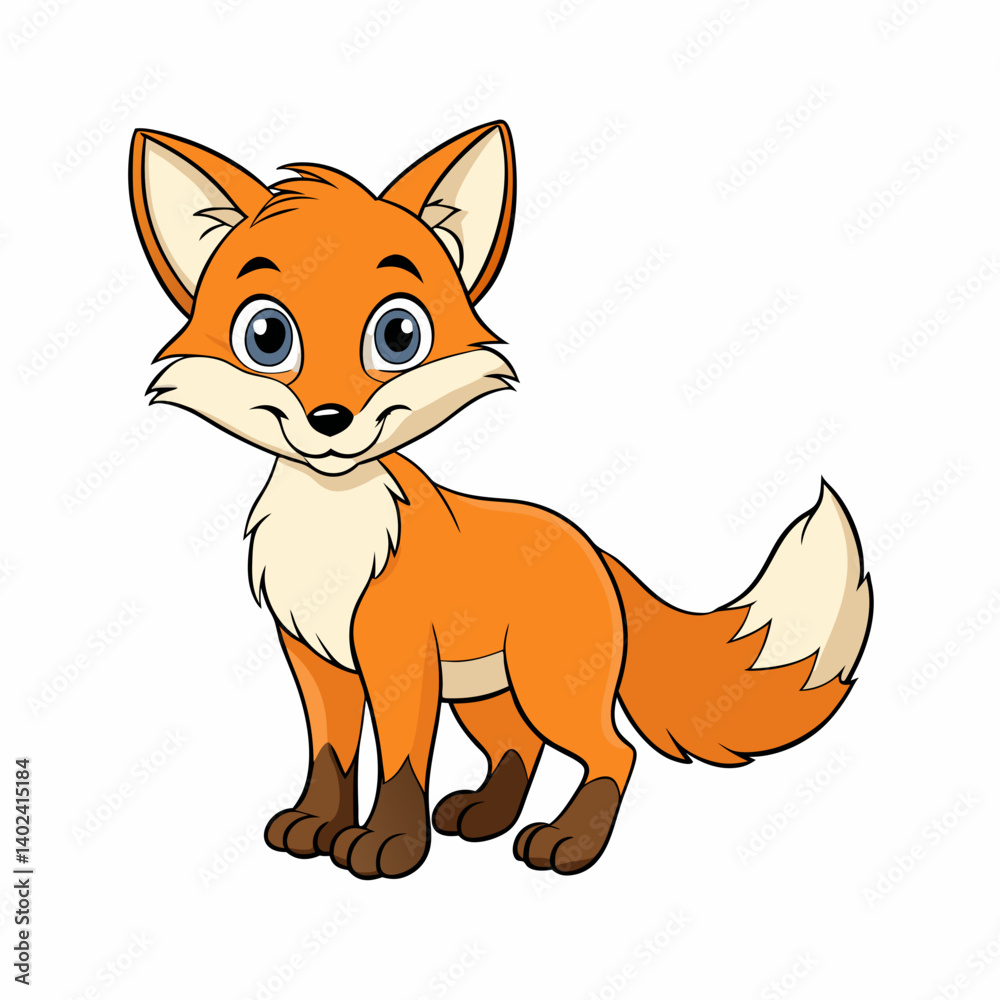Fototapeta premium red fox cartoon
