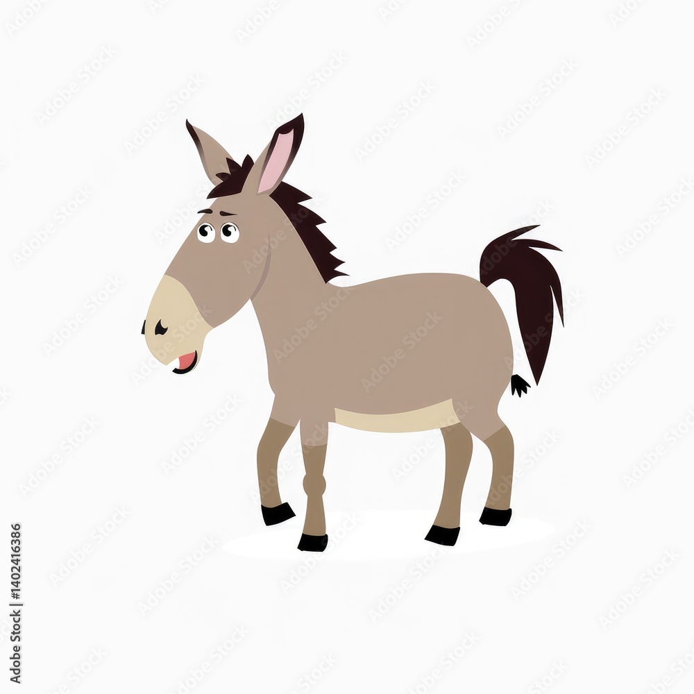 Obraz premium Cute cartoon donkey illustration