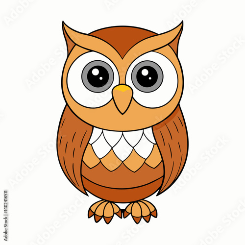 owl on white background