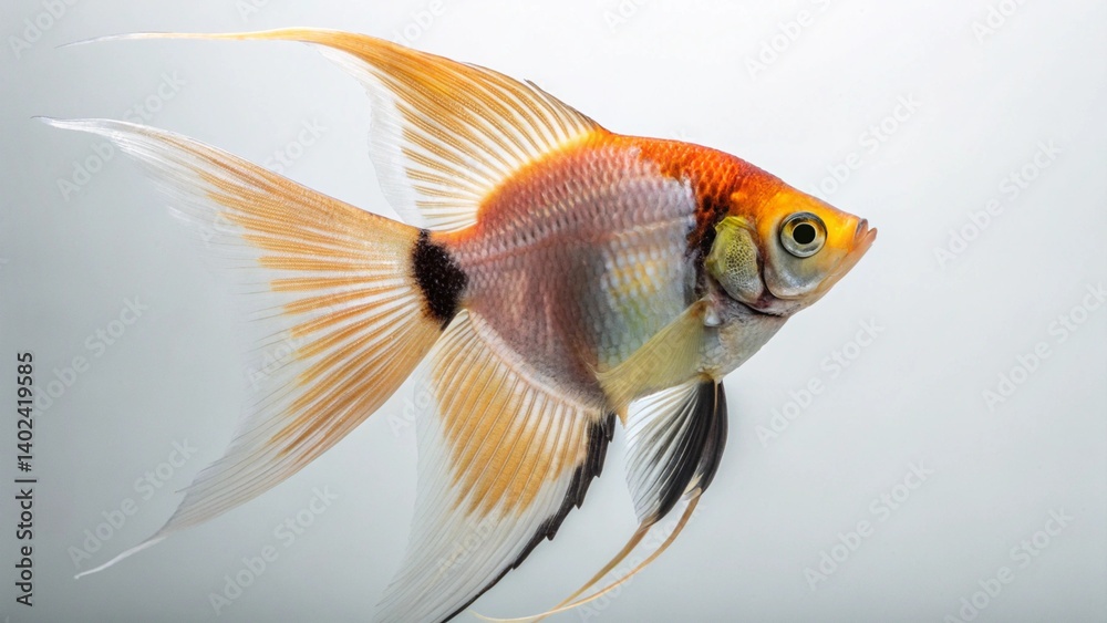 Fototapeta premium Angelfish on studio background 