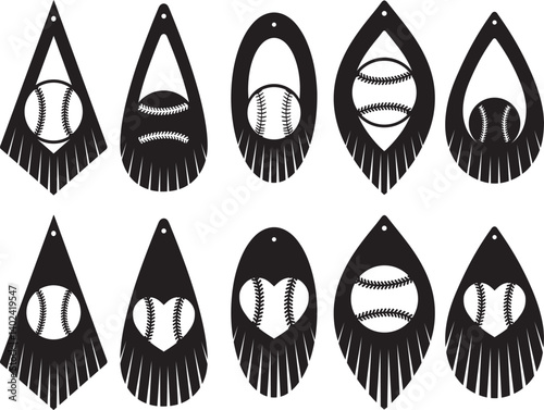 Fringe Baseball Earrings, Fringe Earrings, Sport Earrings