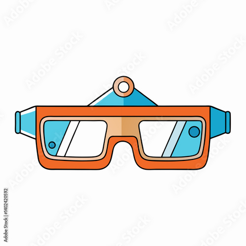 3d glasses on white background