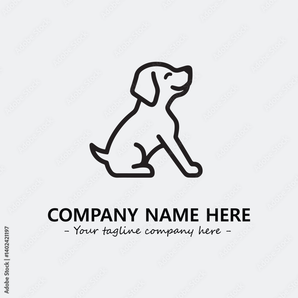 Dog illustration black and white for logo company vector image
Dog illustration black and white for logo company vector image