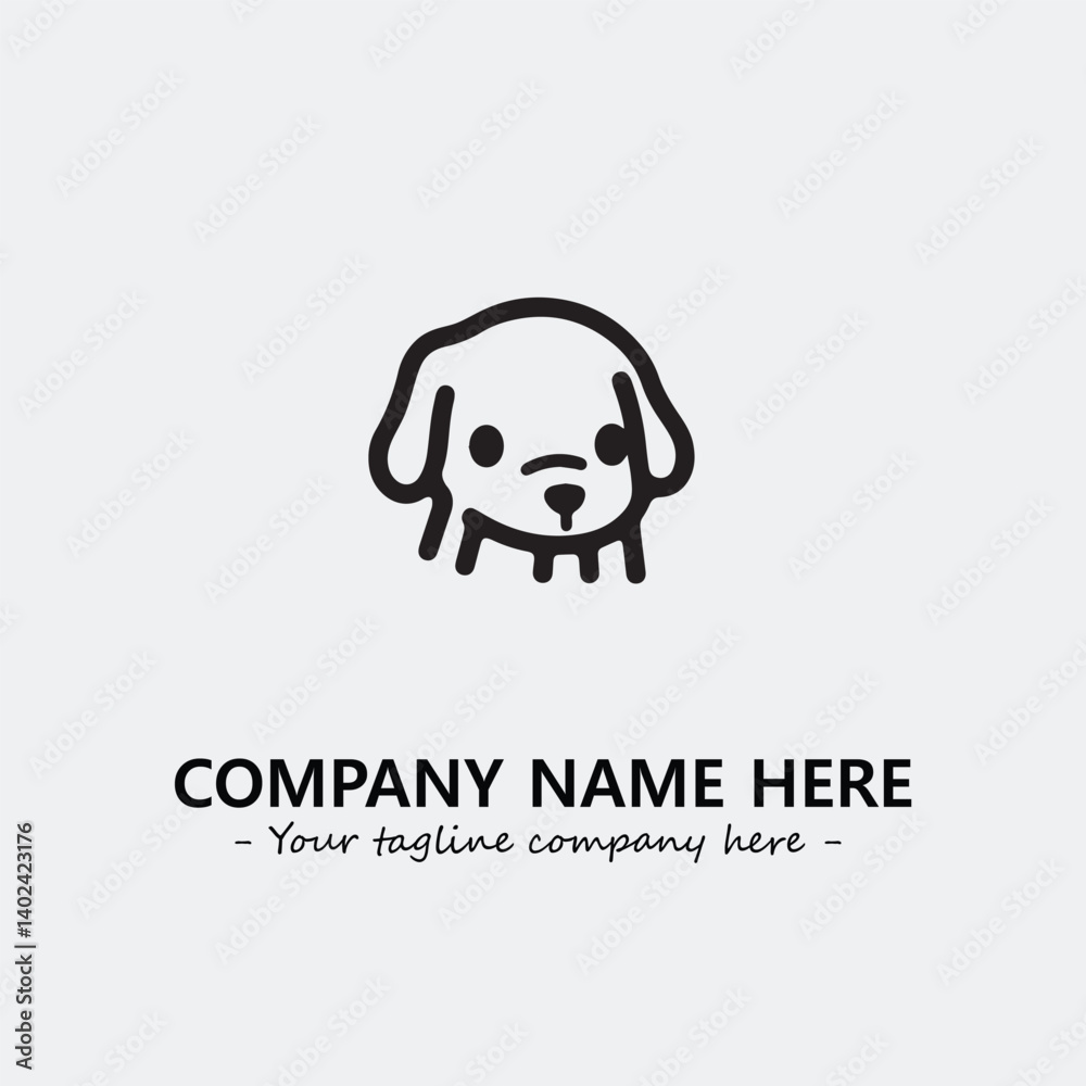 Obraz premium Dog illustration black and white for logo company vector image 