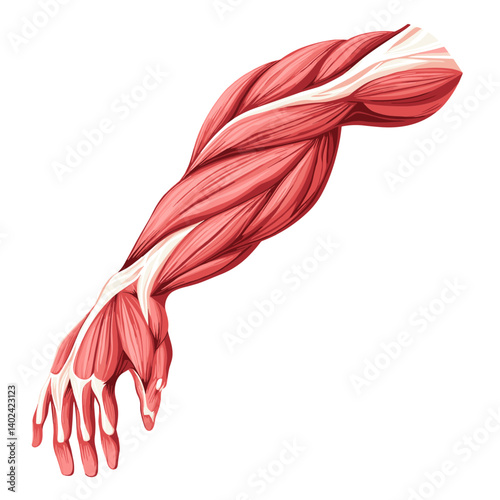 Detailed Human Arm Muscle Anatomy Illustration