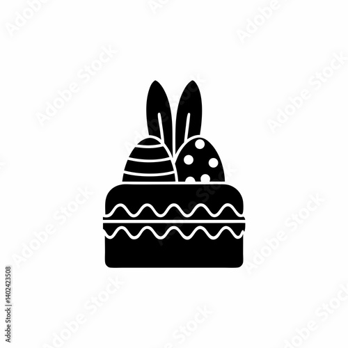 creative details Easter Cake Icon Vector Illustration