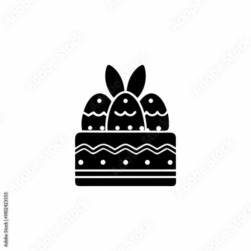 creative details Easter Cake Icon Vector Illustration