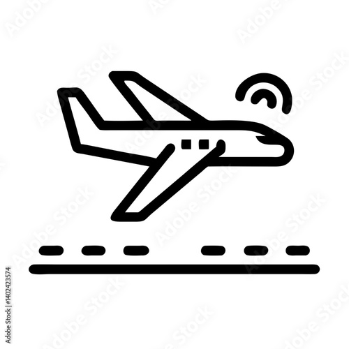 Airplane Landing Representing Arrival at Travel Destination and End of Air Journey