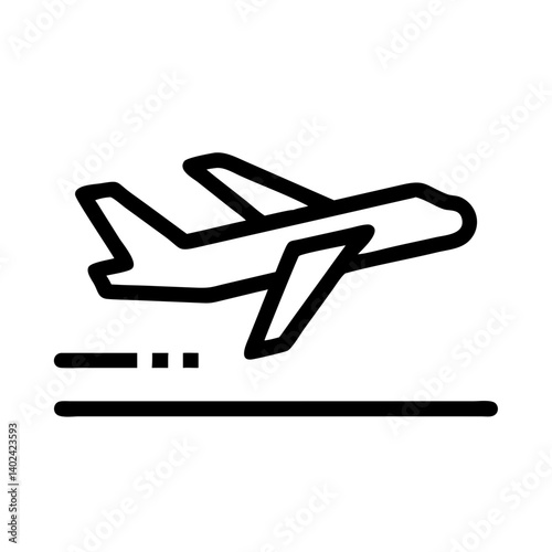 Airplane Taking Off Representing Departure and Beginning of Air Travel