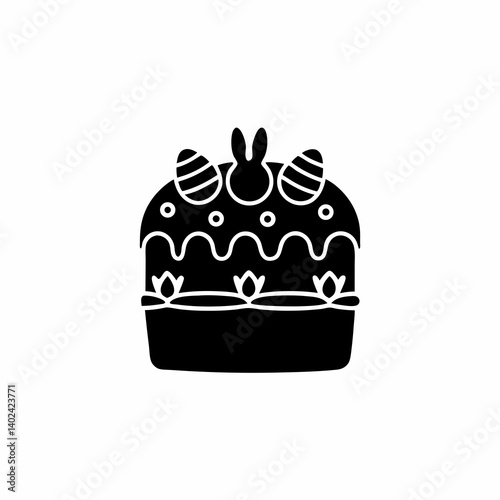 creative details Easter Cake Icon Vector Illustration