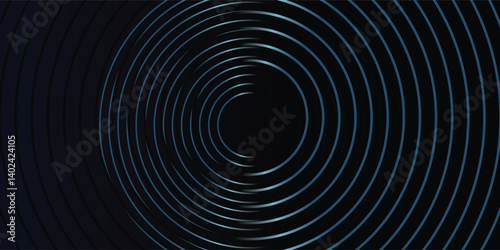 Blue abstract background with glowing circles. Swirl circular lines pattern. Geometric spiral. Twirl element. Modern graphic design. Futuristic technology concept. circle vector ilustration