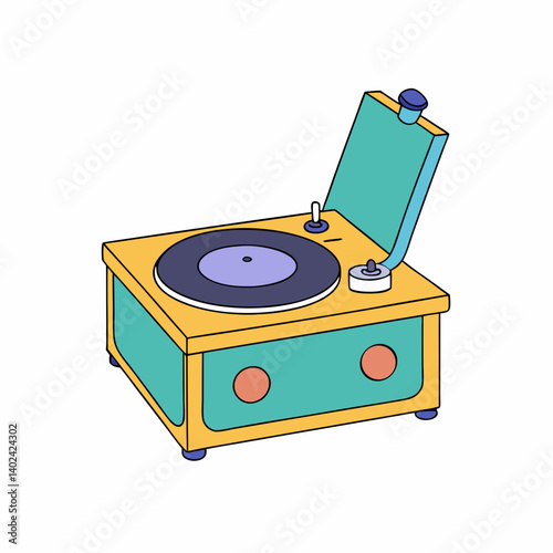 vector illustration of a gramophone