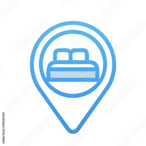 Bed Icon Representing Hotel Booking and Accommodation Services