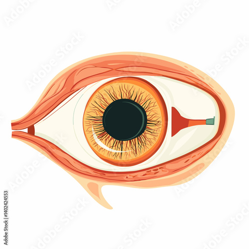 Detailed Illustration of Human Eye Anatomy