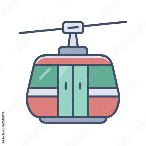 Cable Car Icon Representing Mountain Transport and Aerial Scenic Travel

