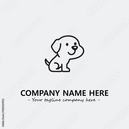 Dog illustration black and white for logo company vector image
