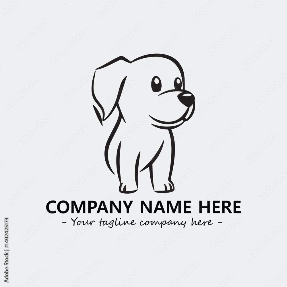 Obraz premium Dog illustration black and white for logo company vector image