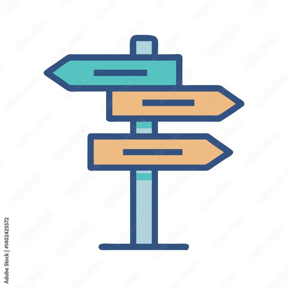 Directional Signpost Representing Route Guidance and Navigation Assistance Directional Signpost Representing Route Guidance and Navigation Assistance