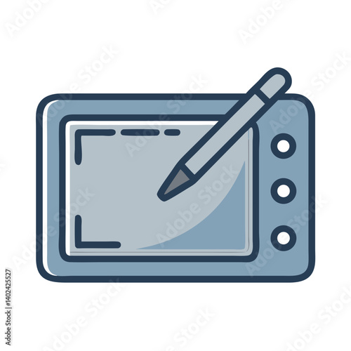 Digital Drawing Tablet with Stylus Representing Graphic Design and Creative Illustration
