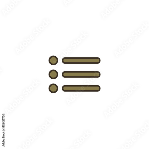 A minimalistic line art icon of a menu (three horizontal lines), styled as a simple interface icon.