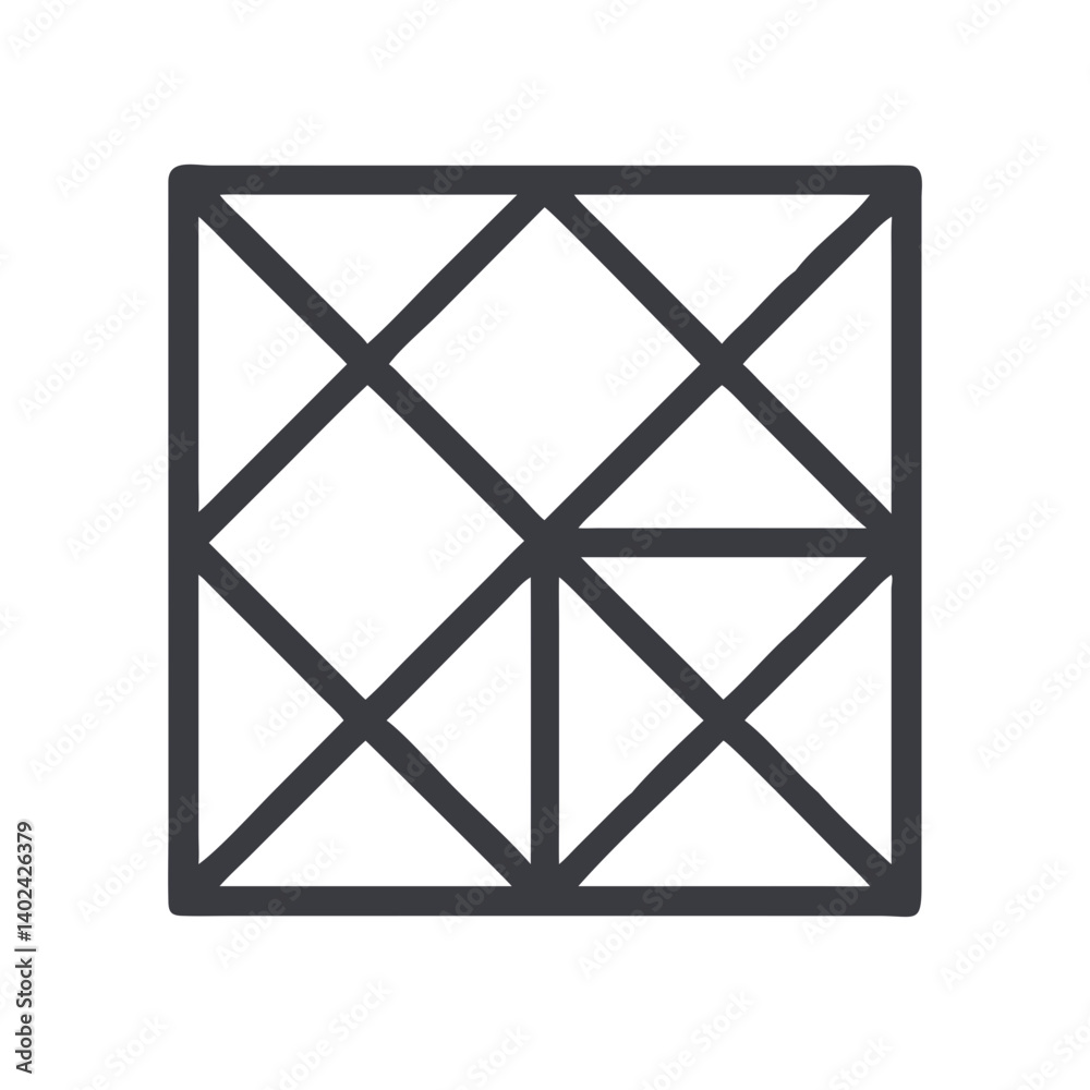 Folded Square Pattern Representing Abstract Origami Design and Geometric Creativity Folded Square Pattern Representing Abstract Origami Design and Geometric Creativity